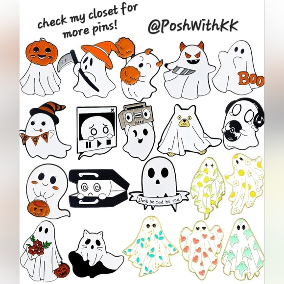 Boo Ghost Halloween Enamel Pin - Picture 2 of 6